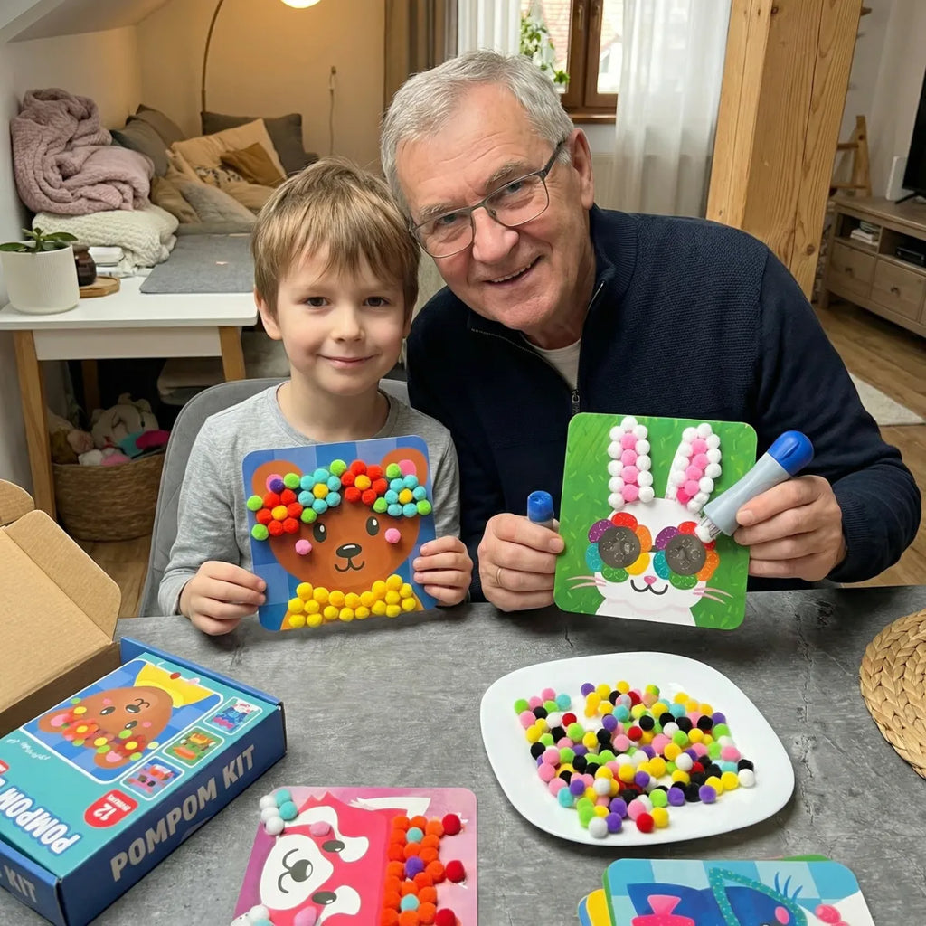 Pom Pom Kit | Sensory creative play with pom poms | for children aged 5+