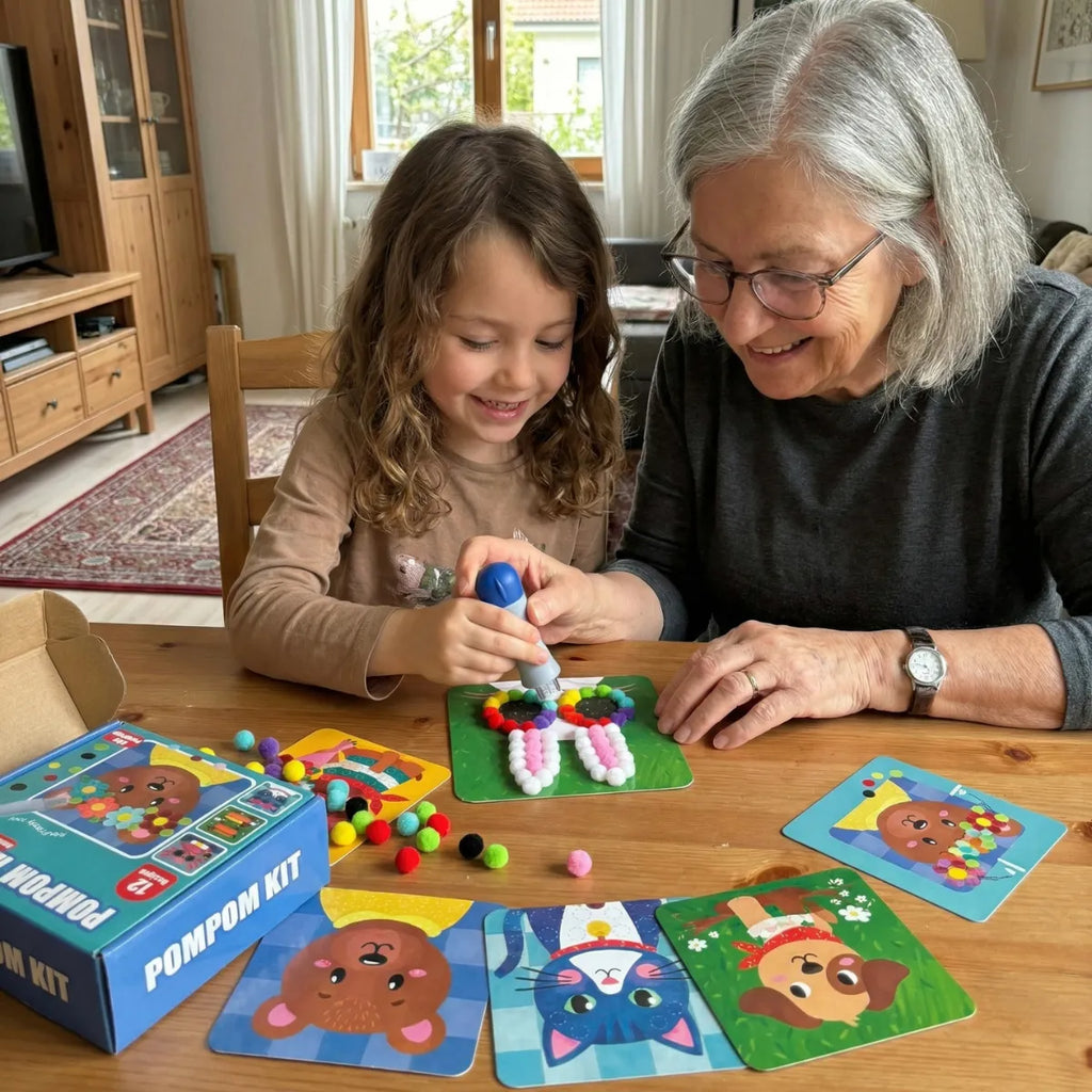 Pom Pom Kit | Sensory creative play with pom poms | for children aged 5+