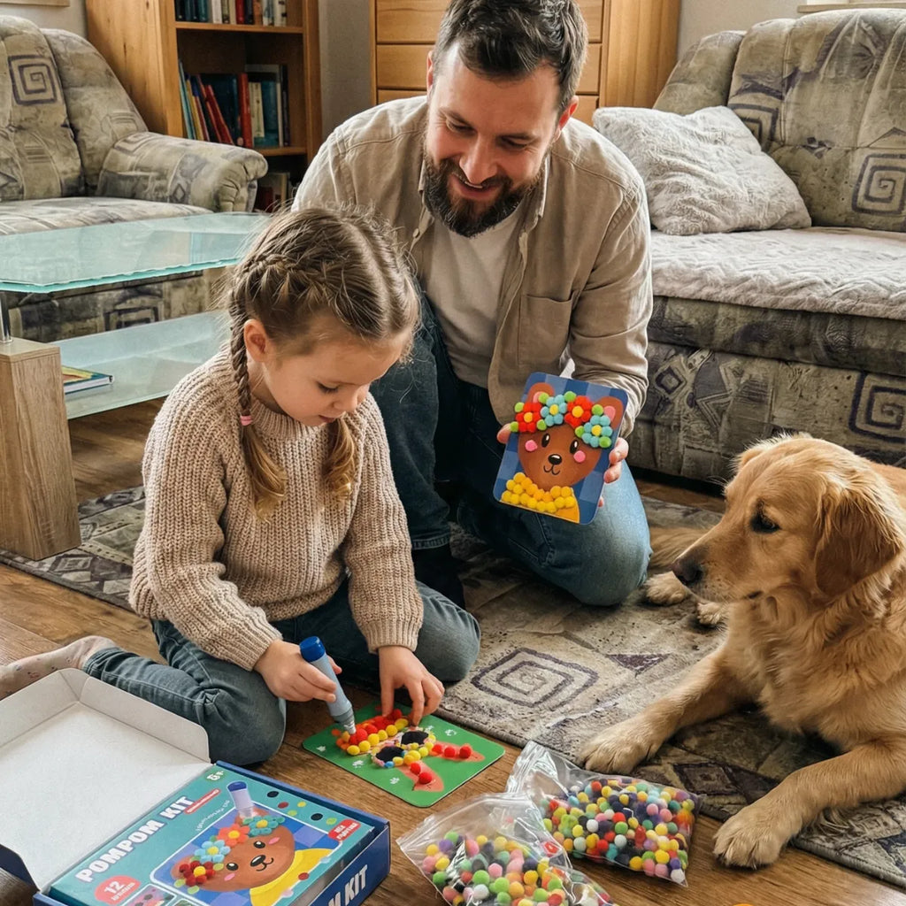 Pom Pom Kit | Sensory creative play with pom poms | for children aged 5+
