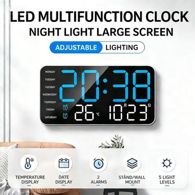 Multifunctional decorative LED digital wall clock
