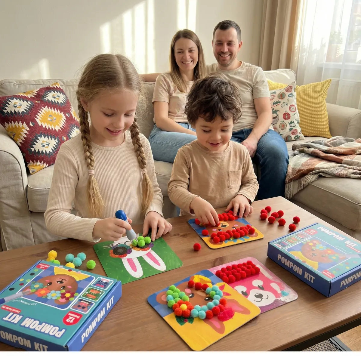 Pom Pom Kit | Sensory creative play with pom poms | for children aged 5+