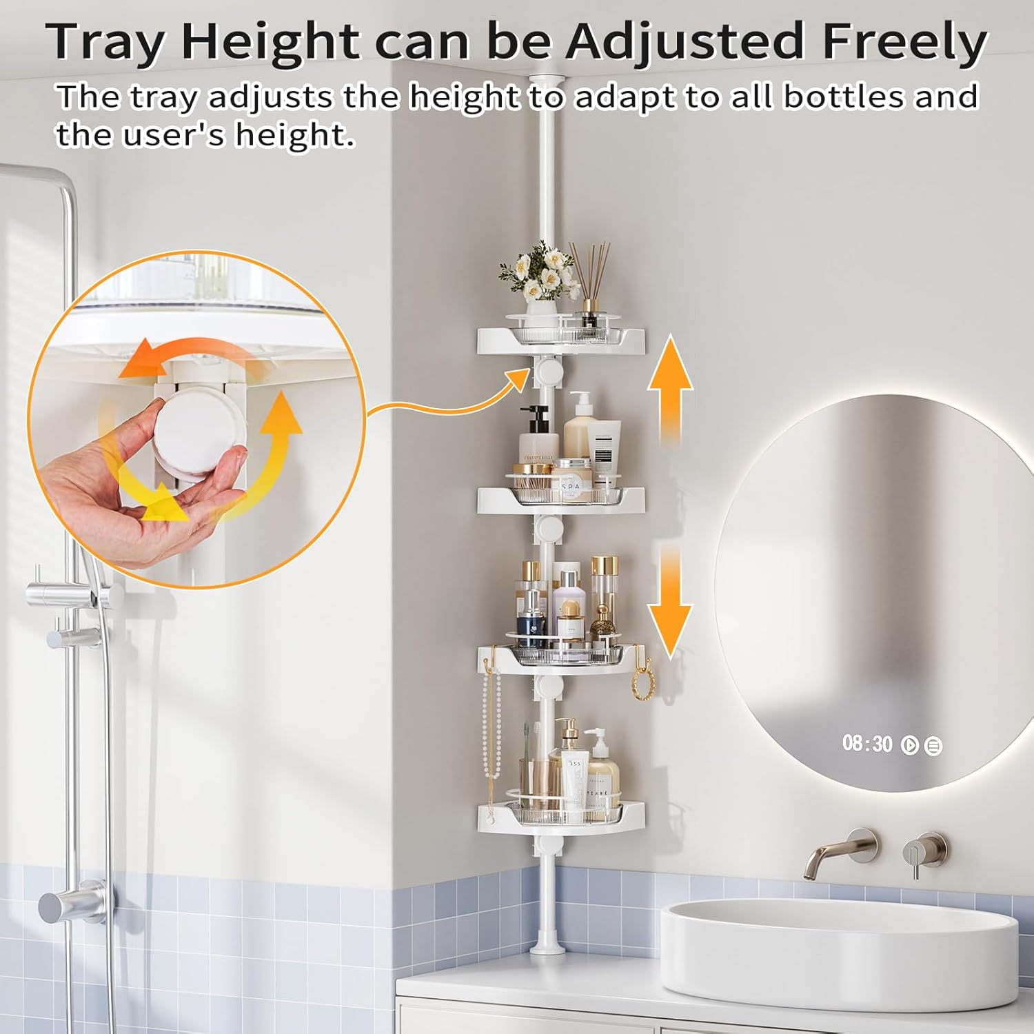 4-Tier 360° Rotating Rustproof Shower Caddy