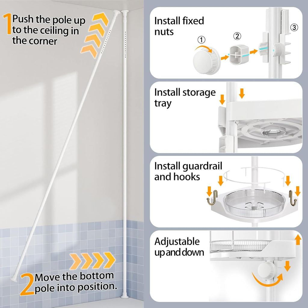 4-Tier 360° Rotating Rustproof Shower Caddy