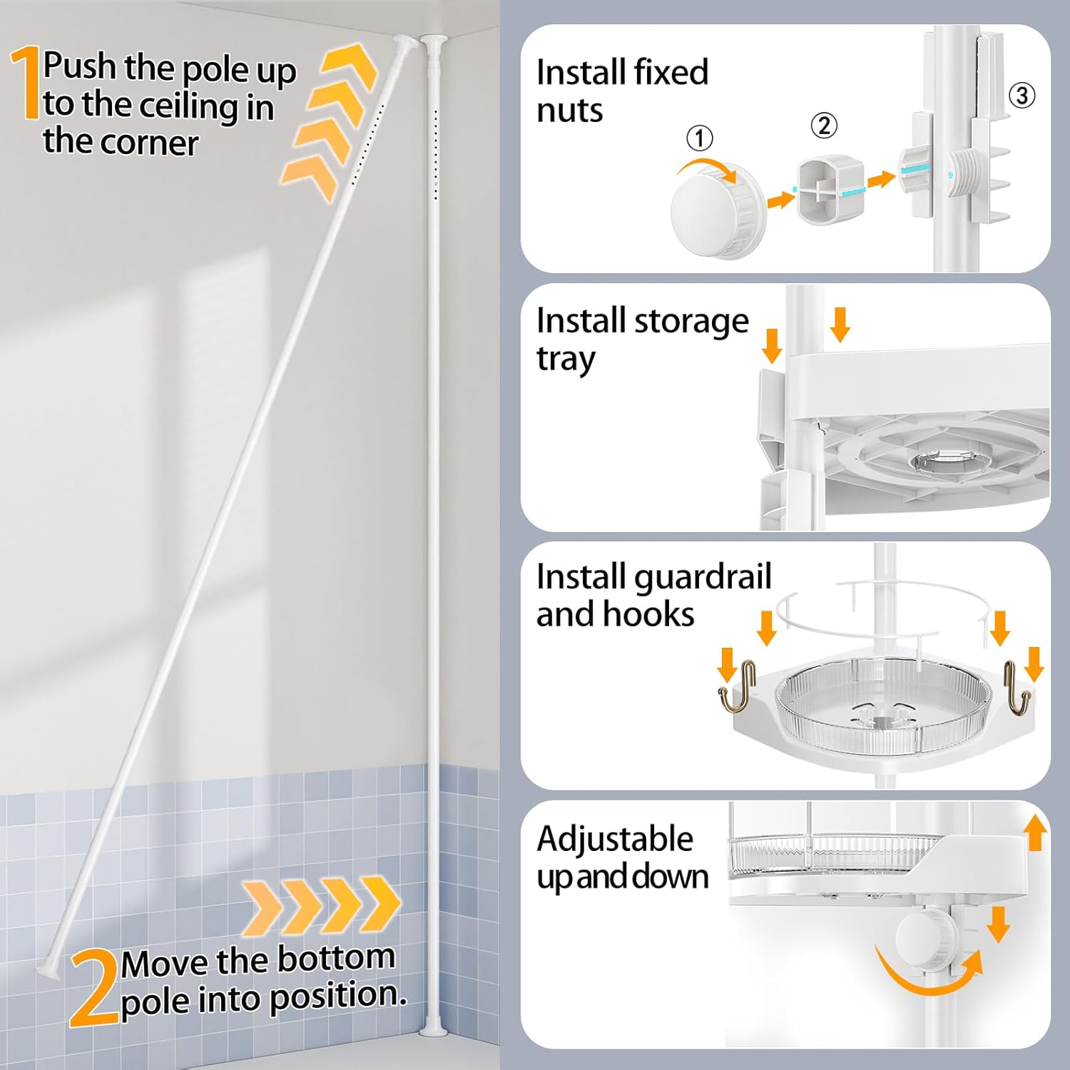 4-Tier 360° Rotating Rustproof Shower Caddy