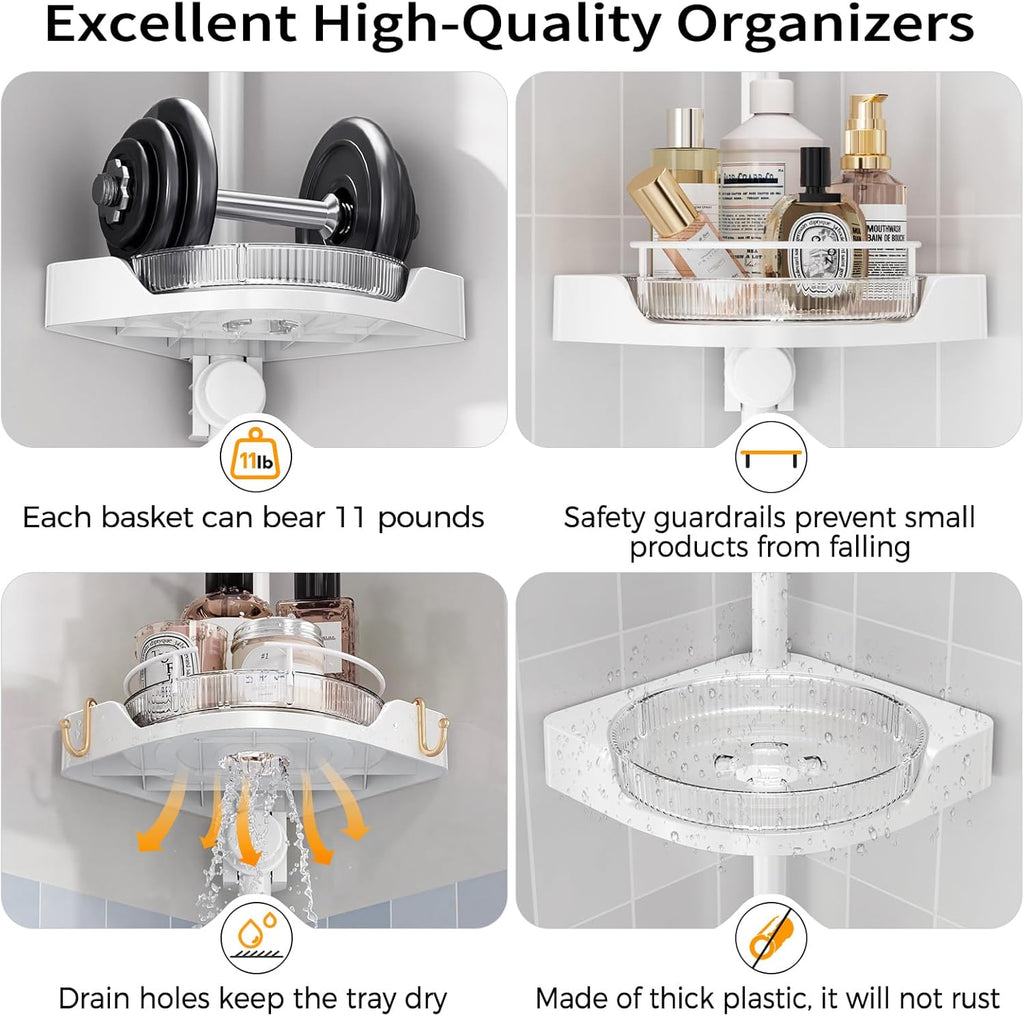 4-Tier 360° Rotating Rustproof Shower Caddy