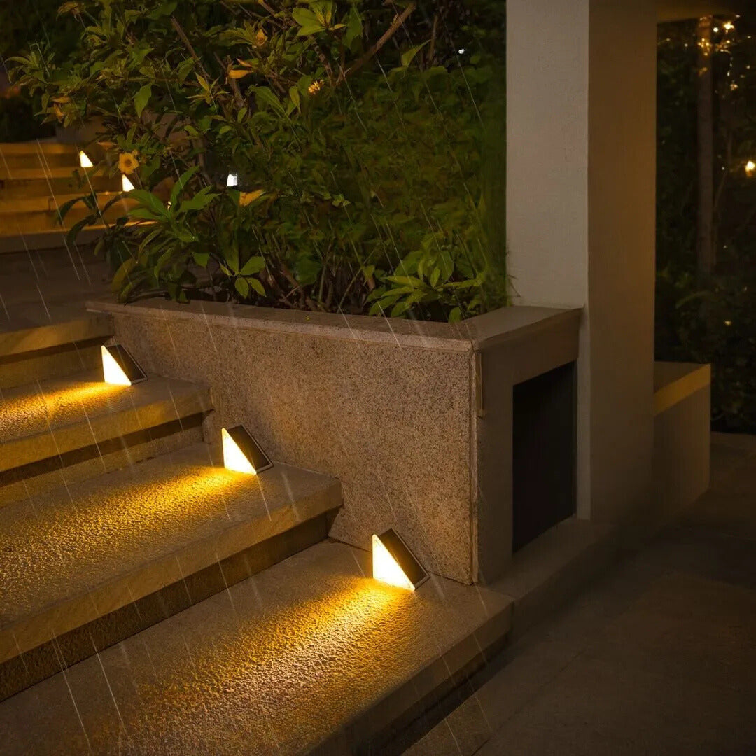 Solar Powered Stair Lights, Waterproof Outdoor Step Lights