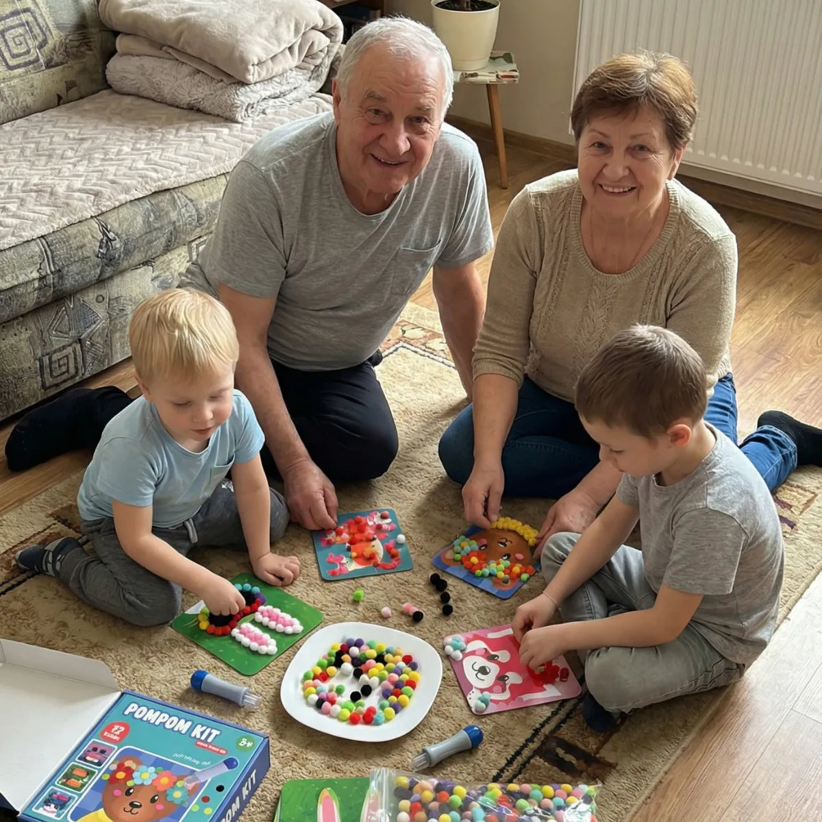 Pom Pom Kit | Sensory creative play with pom poms | for children aged 5+