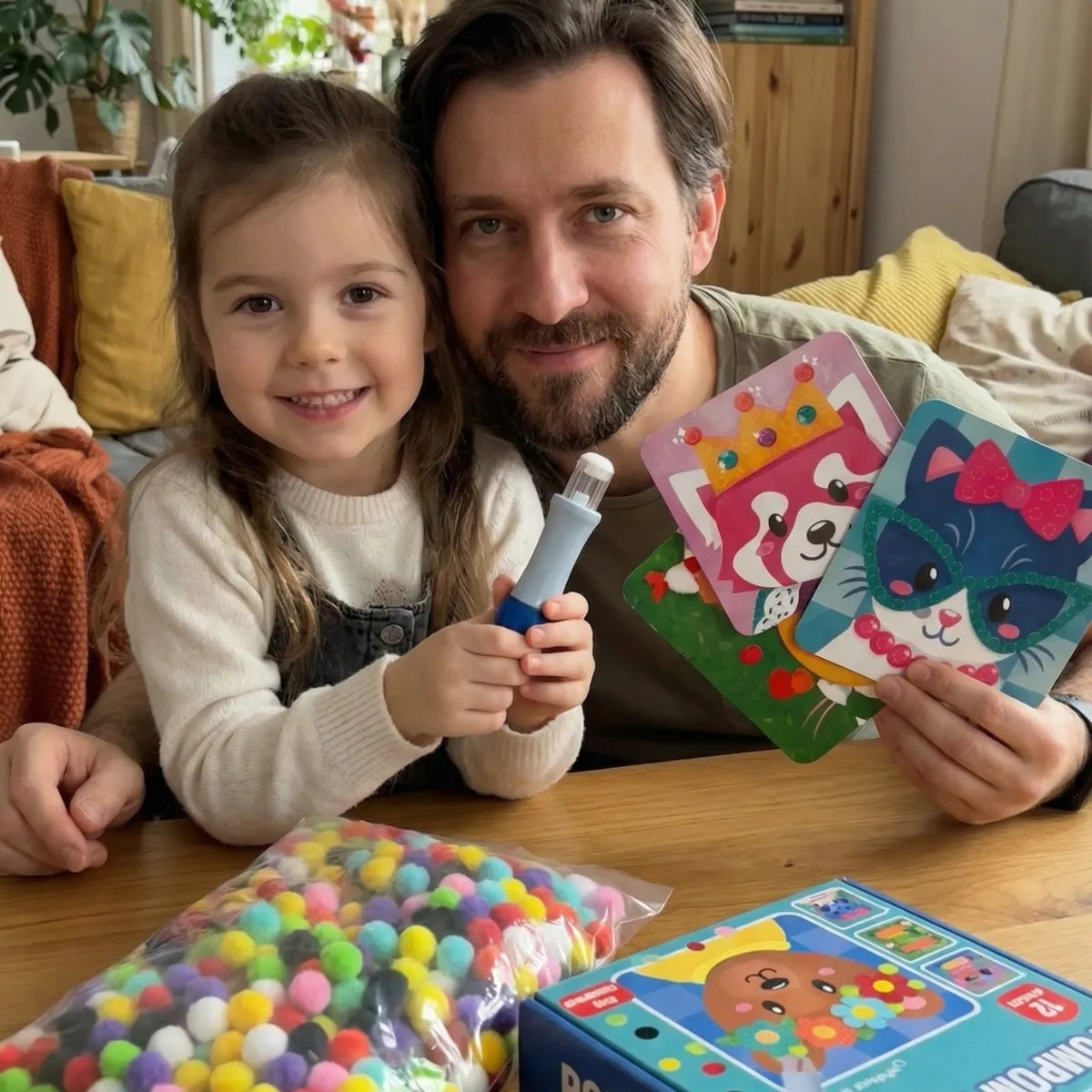 Pom Pom Kit | Sensory creative play with pom poms | for children aged 5+