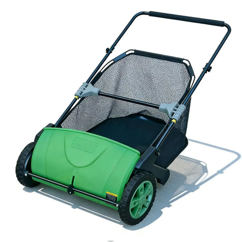 21" Manual Lawn Sweeper, 3.5 Cu.Ft., Foldable & Adjustable