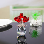 🌹Everlasting Crystal Rose Flower Figurine in Vase🌸